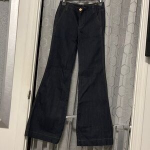 Tory Burch Dark Indigo Flare Jeans